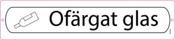 Plåtskylt – Ofärgat glas