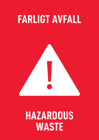 Skyltdekal A4 Farligt avfall